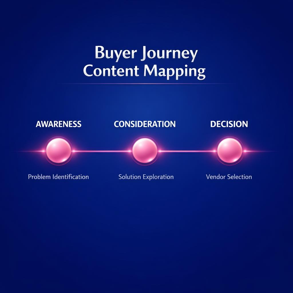 Buyer Journey Content Mapping — key stats, steps and framework infographic for B2B revenue teams | Revspire