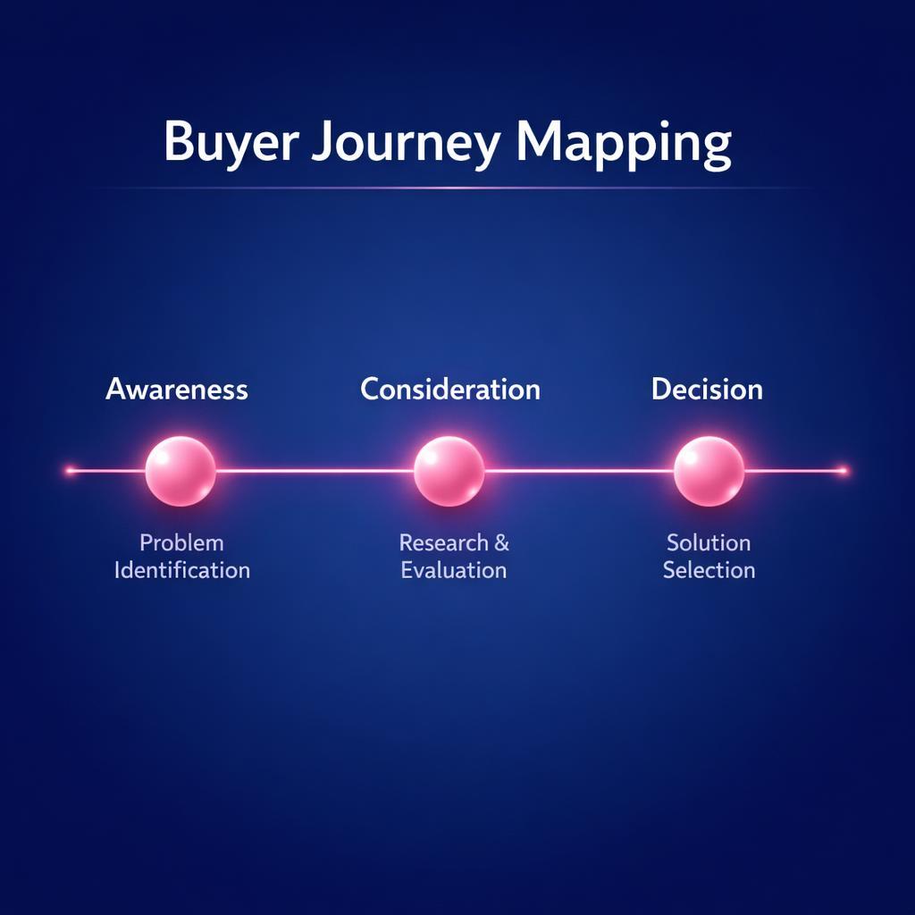 Buyer Journey Mapping — key stats, steps and framework infographic for B2B revenue teams | Revspire