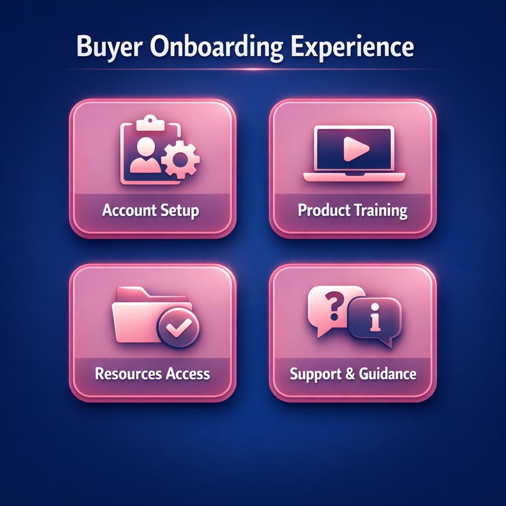 Buyer Onboarding Experience — key stats, steps and framework infographic for B2B revenue teams | Revspire