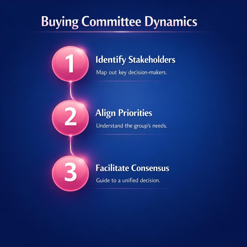 Buying Committee Dynamics — key stats, steps and framework infographic for B2B revenue teams | Revspire