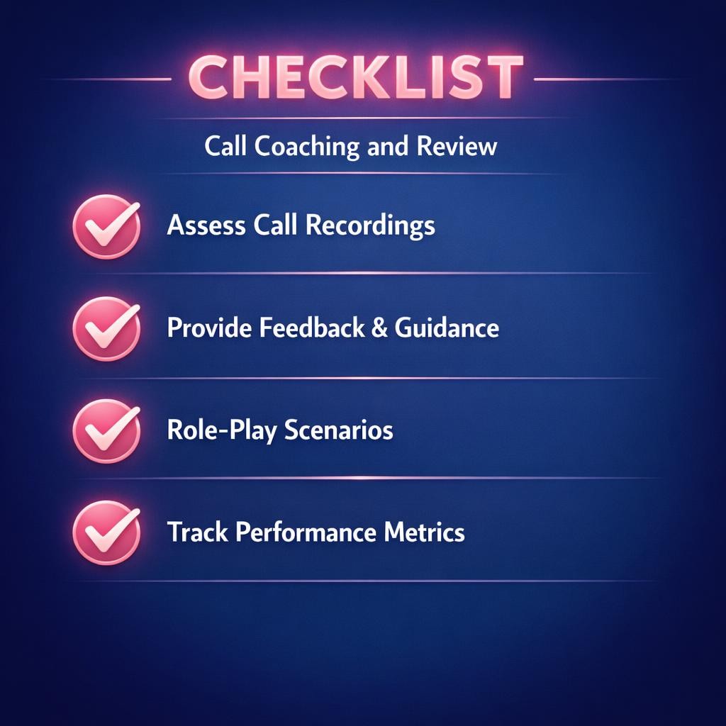 Call Coaching and Review — key stats, steps and framework infographic for B2B revenue teams | Revspire