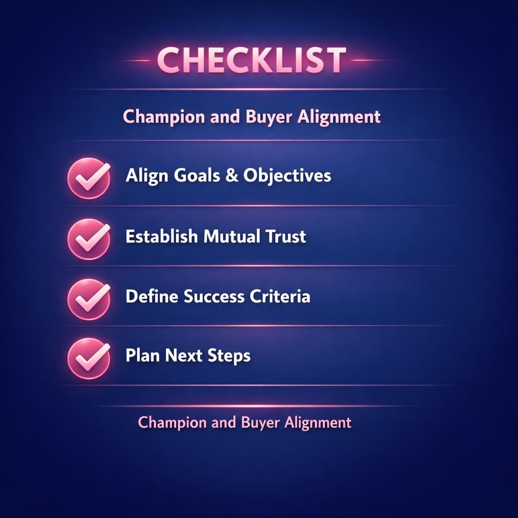 Champion and Buyer Alignment — key stats, steps and framework infographic for B2B revenue teams | Revspire