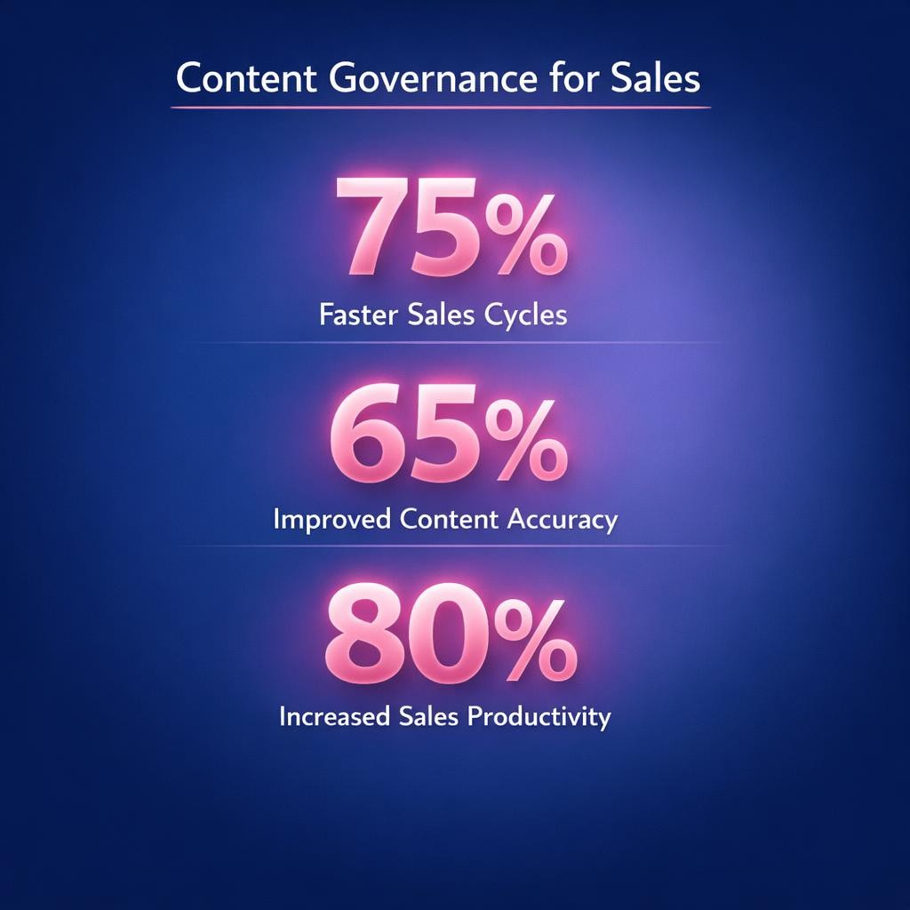 Content Governance for Sales — key stats, steps and framework infographic for B2B revenue teams | Revspire