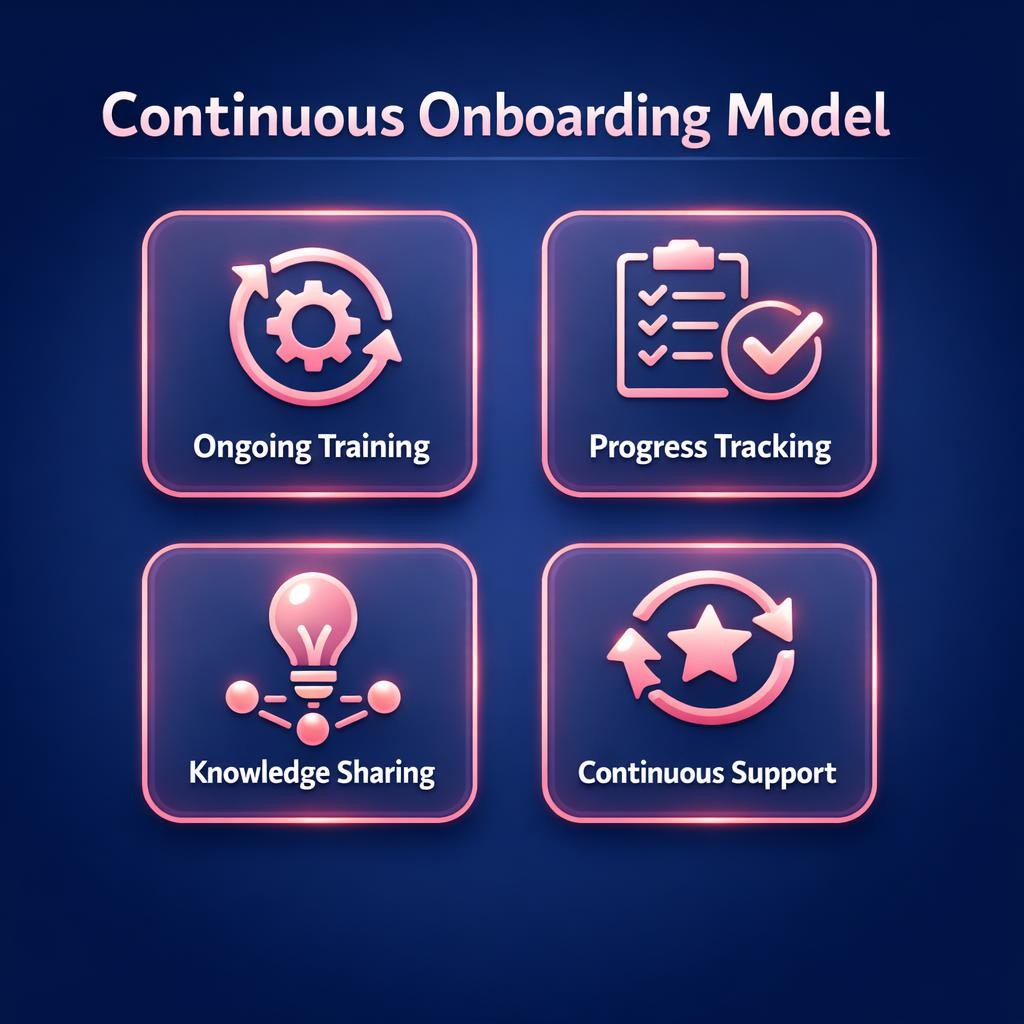 Continuous Onboarding Model — key stats, steps and framework infographic for B2B revenue teams | Revspire