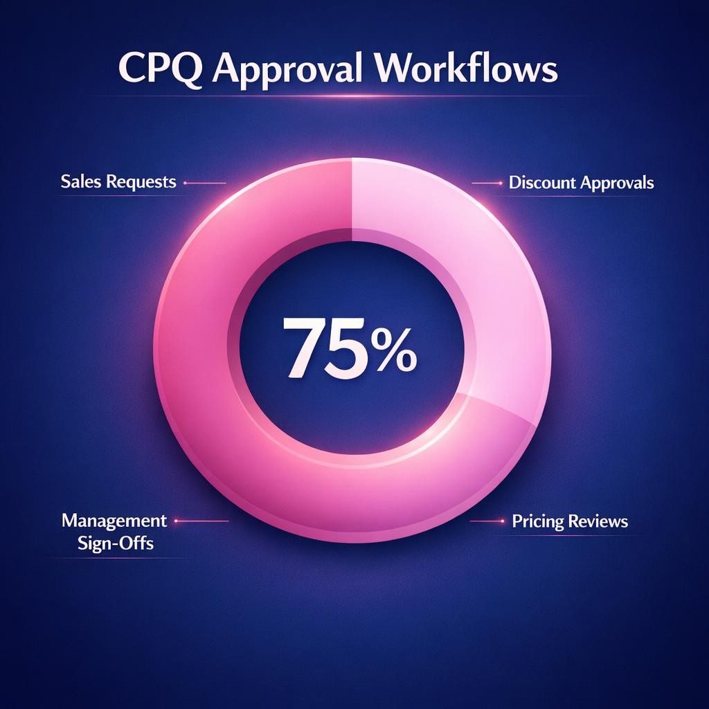 CPQ Approval Workflows — key stats, steps and framework infographic for B2B revenue teams | Revspire