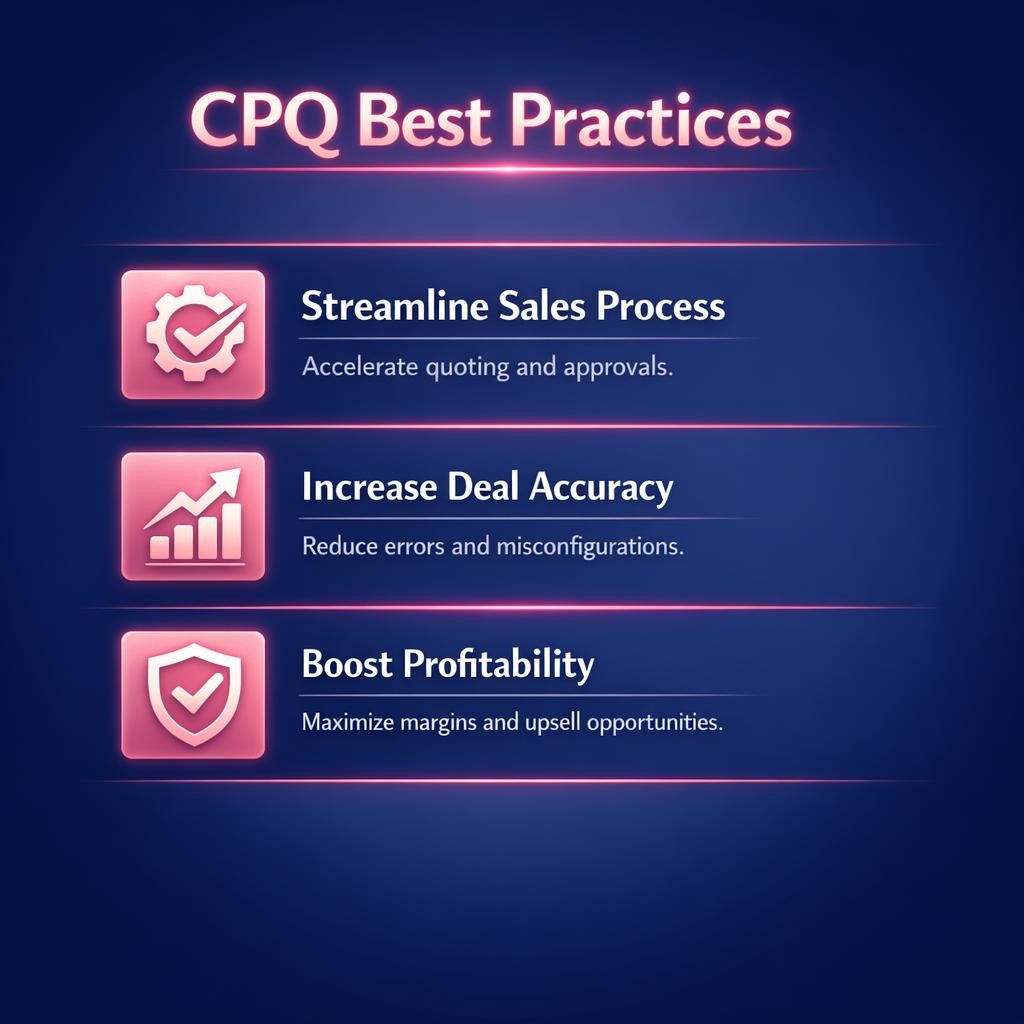 CPQ Best Practices — key stats, steps and framework infographic for B2B revenue teams | Revspire