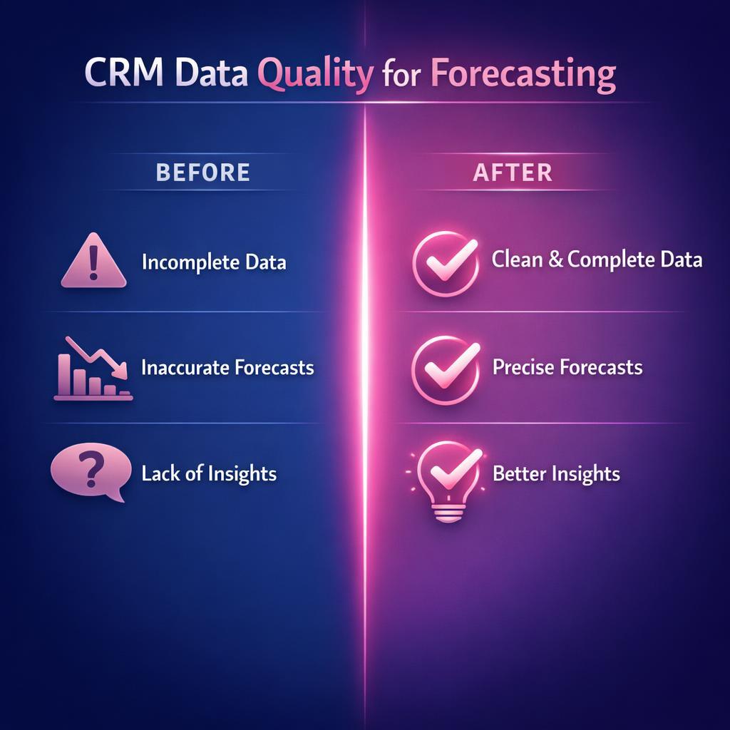 CRM Data Quality for Forecasting — key stats, steps and framework infographic for B2B revenue teams | Revspire