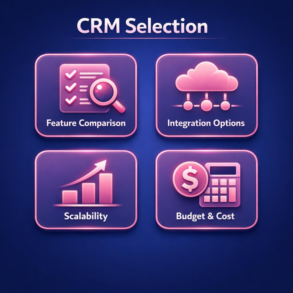 CRM Selection — key stats, steps and framework infographic for B2B revenue teams | Revspire