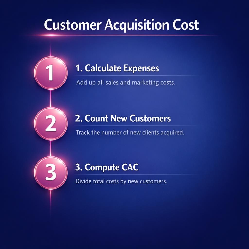 Customer Acquisition Cost — key stats, steps and framework infographic for B2B revenue teams | Revspire
