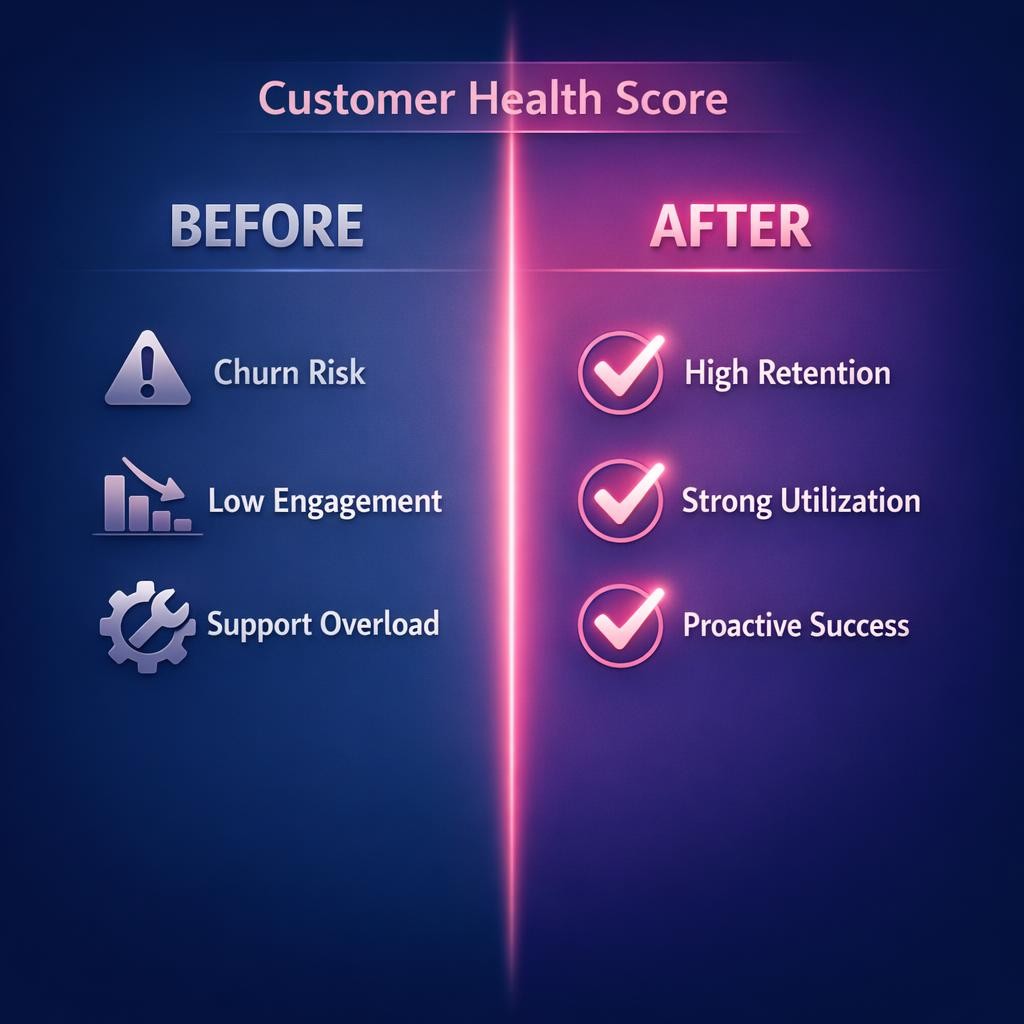 Customer Health Score — key stats, steps and framework infographic for B2B revenue teams | Revspire