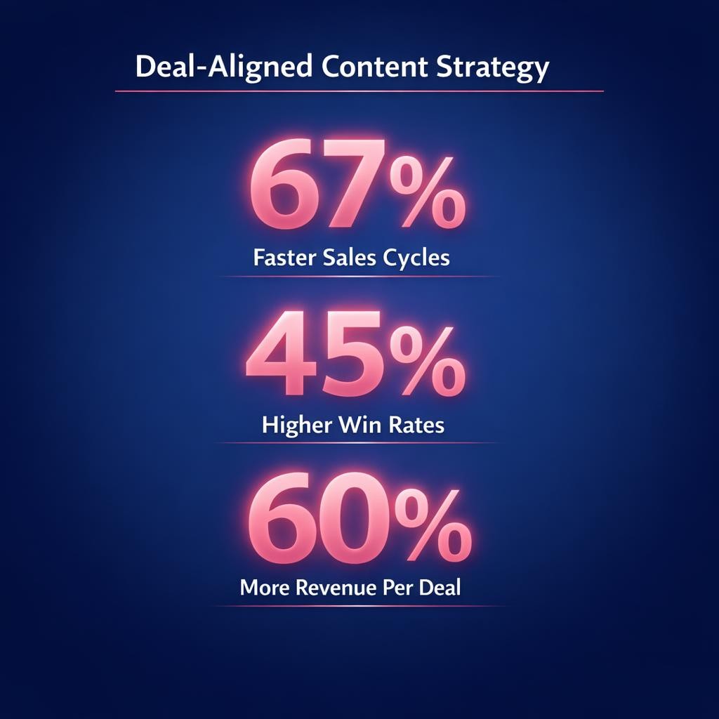 Deal-Aligned Content Strategy — key stats, steps and framework infographic for B2B revenue teams | Revspire