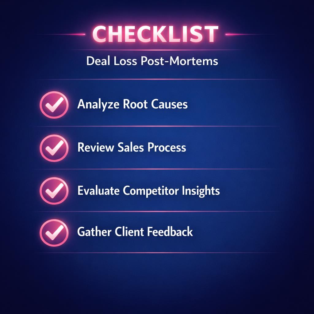 Deal Loss Post-Mortems — key stats, steps and framework infographic for B2B revenue teams | Revspire