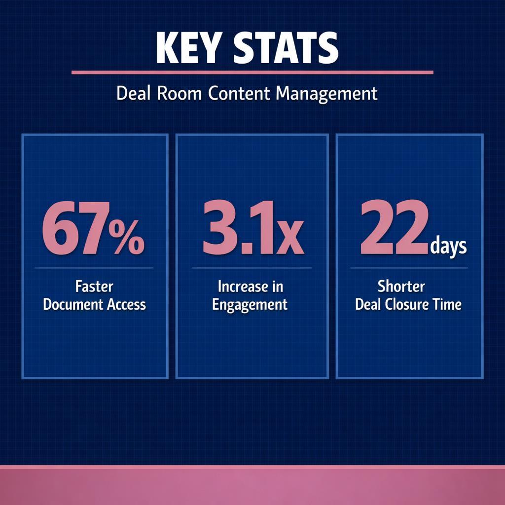Deal Room Content Management — key stats, steps and framework infographic for B2B revenue teams | Revspire
