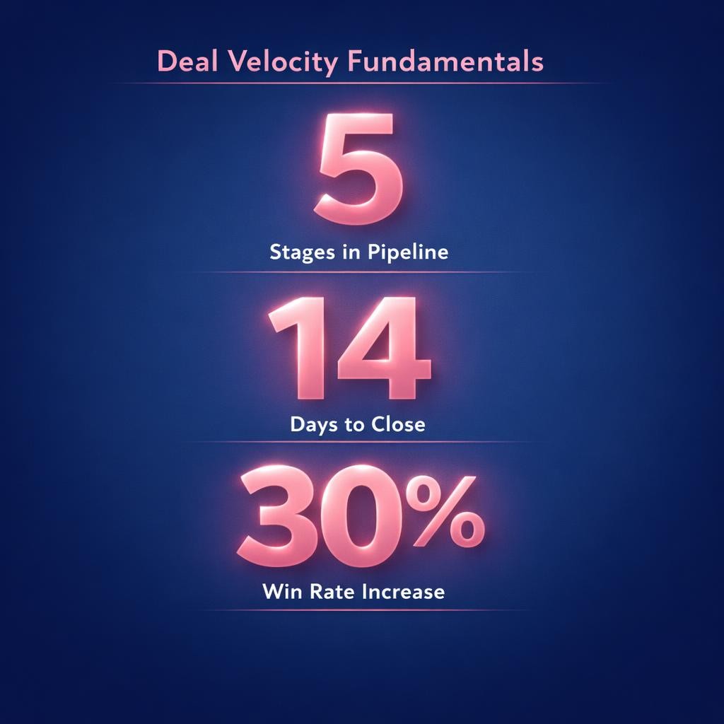 Deal Velocity Fundamentals — key stats, steps and framework infographic for B2B revenue teams | Revspire