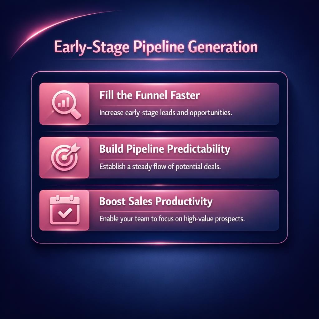 Early-Stage Pipeline Generation — key stats, steps and framework infographic for B2B revenue teams | Revspire
