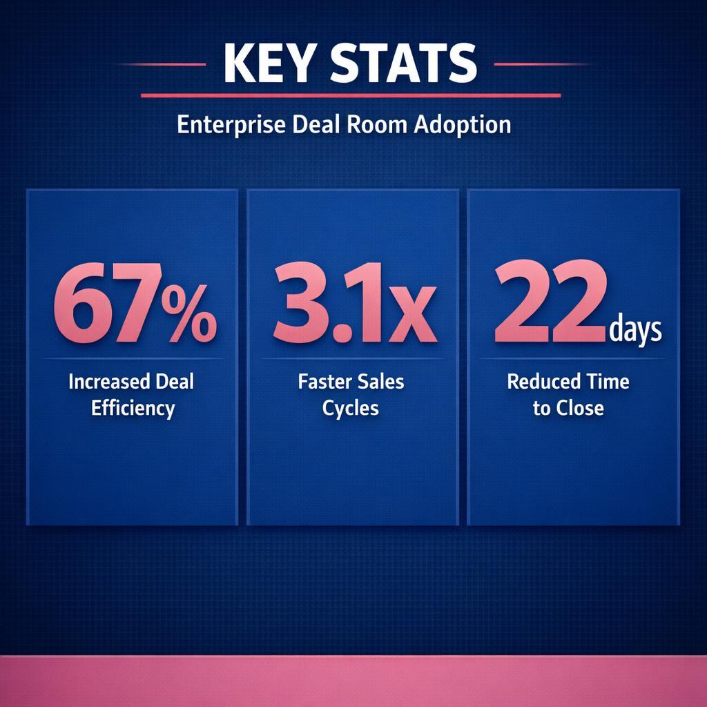 Enterprise Deal Room Adoption — key stats, steps and framework infographic for B2B revenue teams | Revspire