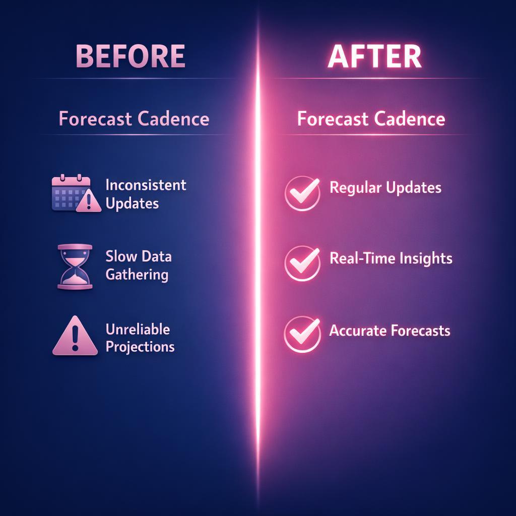 Forecast Cadence — key stats, steps and framework infographic for B2B revenue teams | Revspire