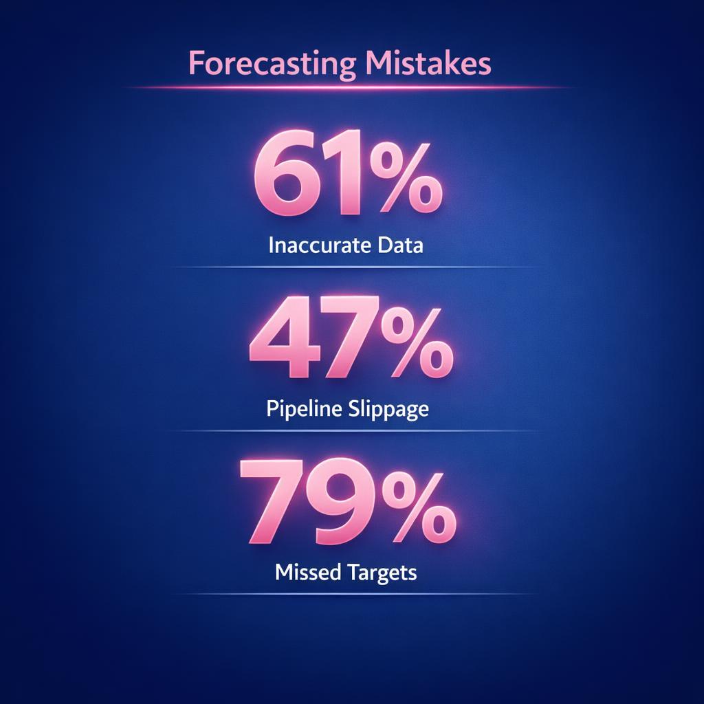 Forecasting Mistakes — key stats, steps and framework infographic for B2B revenue teams | Revspire