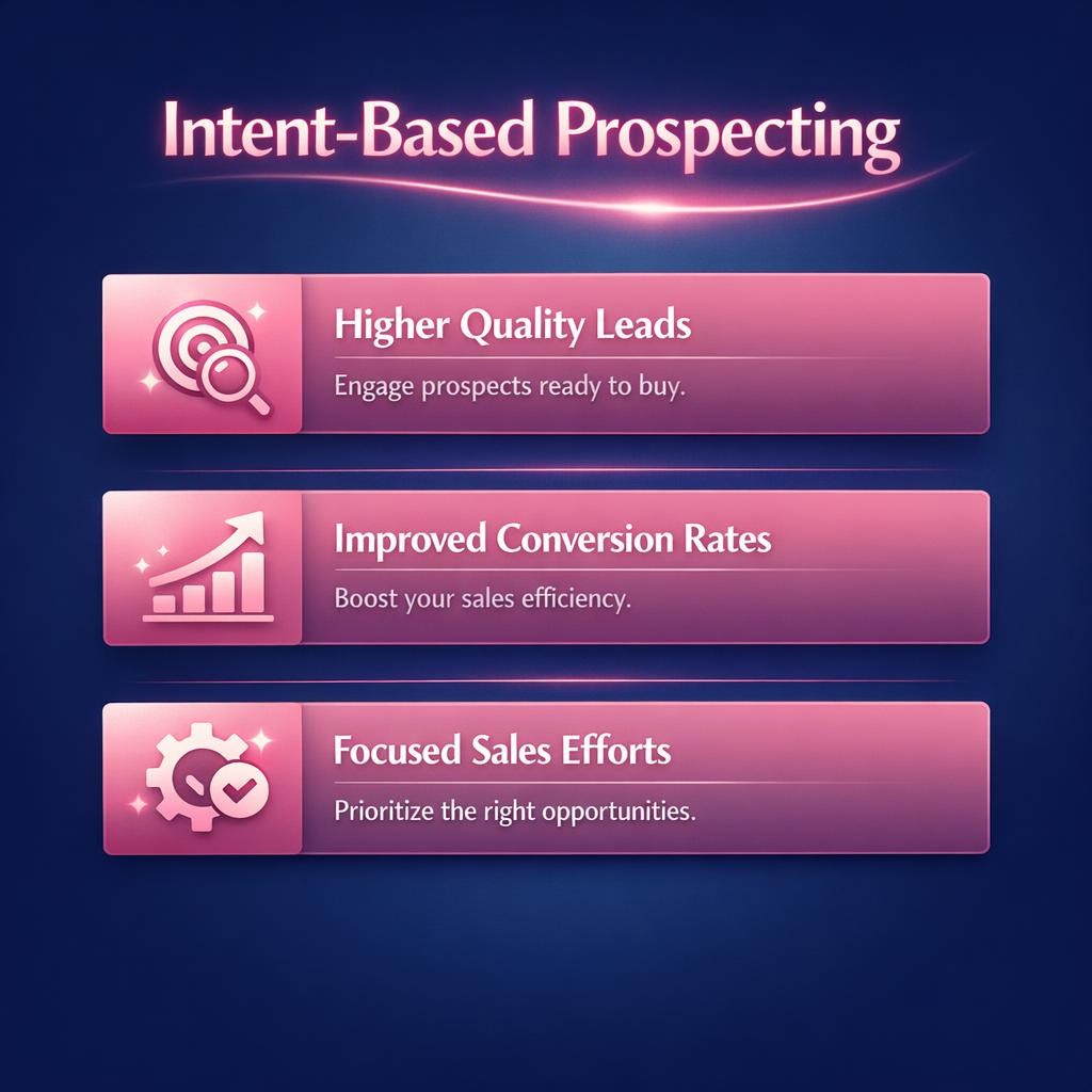Intent-Based Prospecting — key stats, steps and framework infographic for B2B revenue teams | Revspire