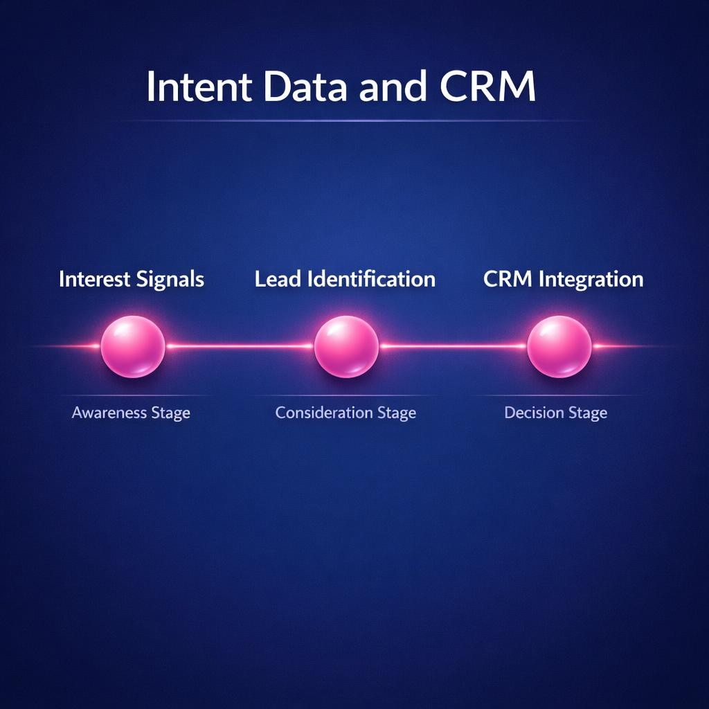Intent Data and CRM — key stats, steps and framework infographic for B2B revenue teams | Revspire