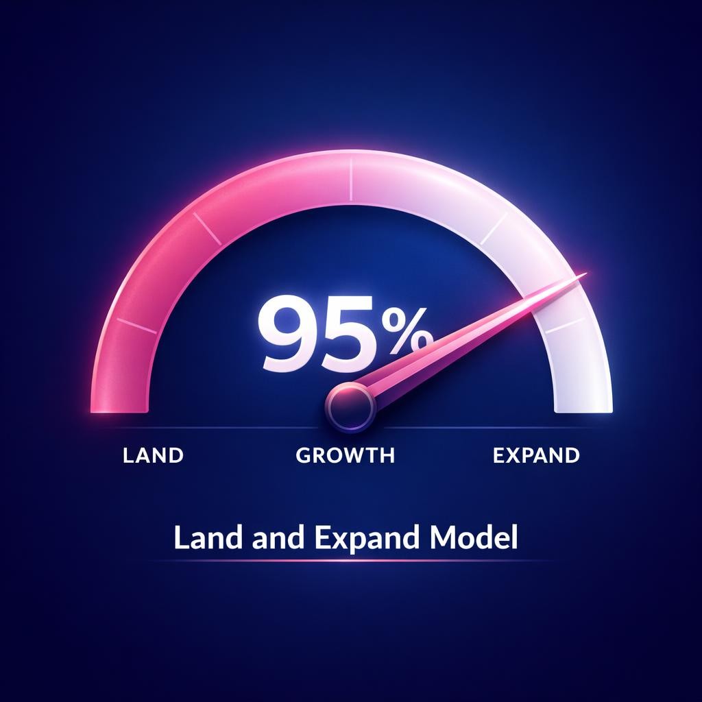 Land and Expand Model — key stats, steps and framework infographic for B2B revenue teams | Revspire
