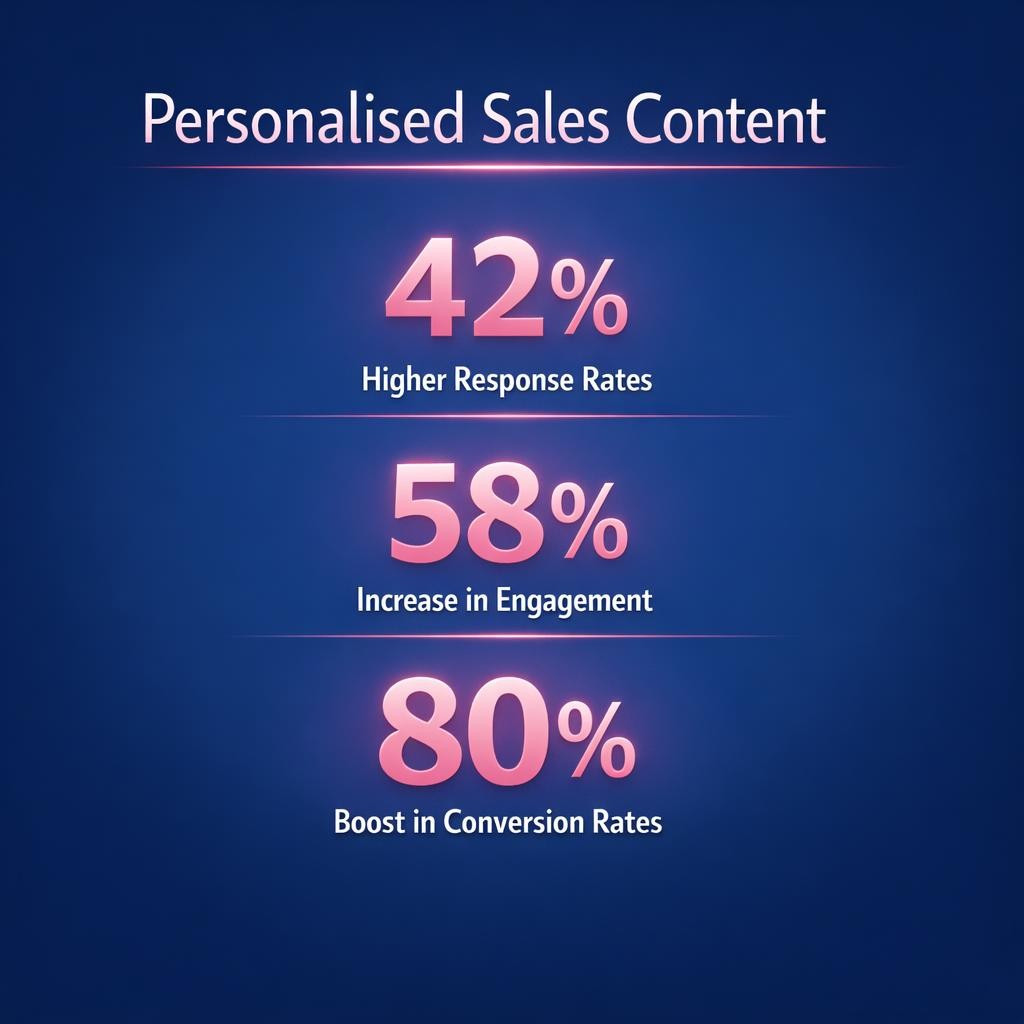Personalised Sales Content — key stats, steps and framework infographic for B2B revenue teams | Revspire