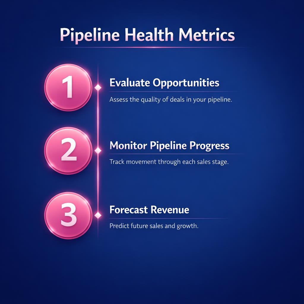 Pipeline Health Metrics — key stats, steps and framework infographic for B2B revenue teams | Revspire