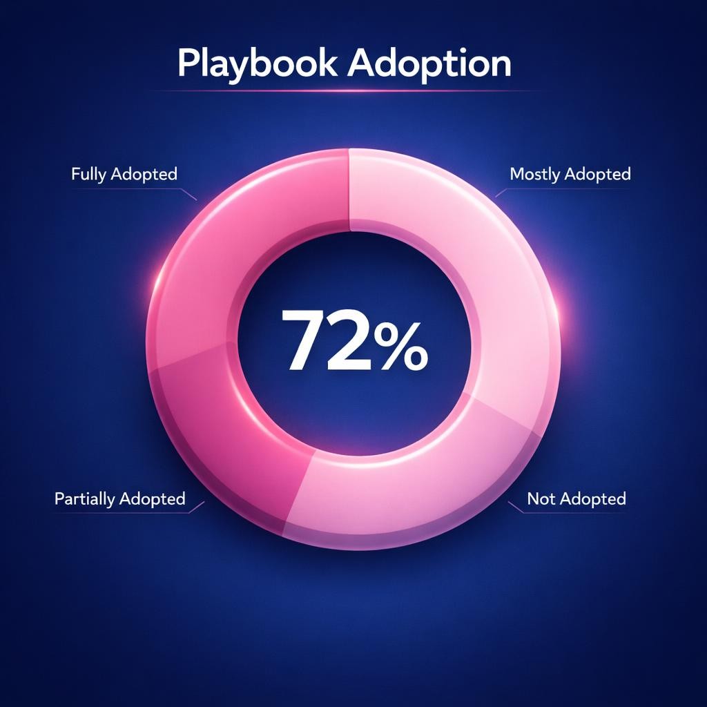 Playbook Adoption — key stats, steps and framework infographic for B2B revenue teams | Revspire