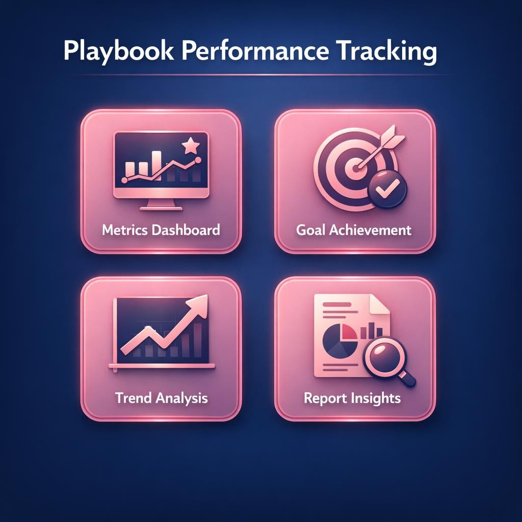 Playbook Performance Tracking — key stats, steps and framework infographic for B2B revenue teams | Revspire