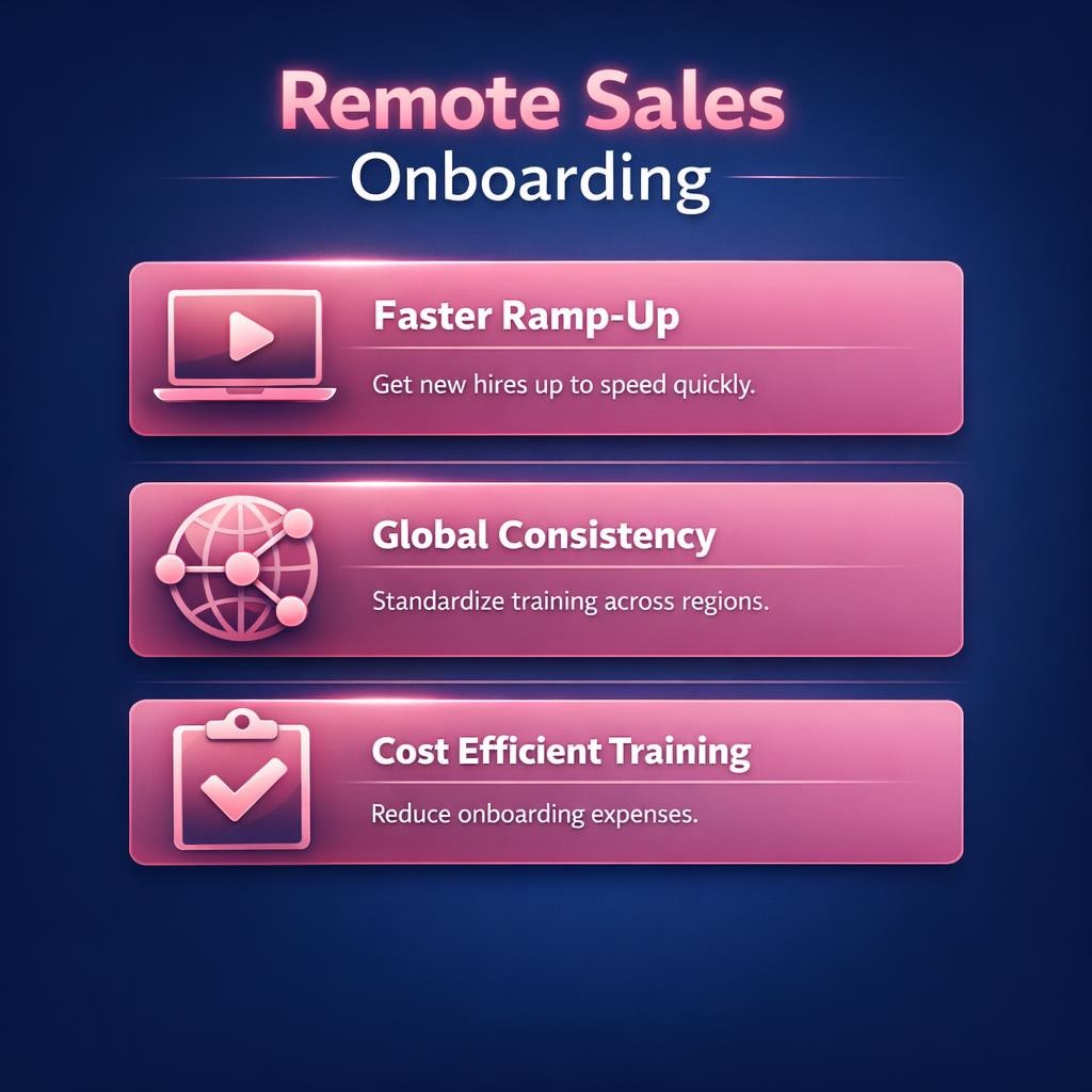 Remote Sales Onboarding — key stats, steps and framework infographic for B2B revenue teams | Revspire