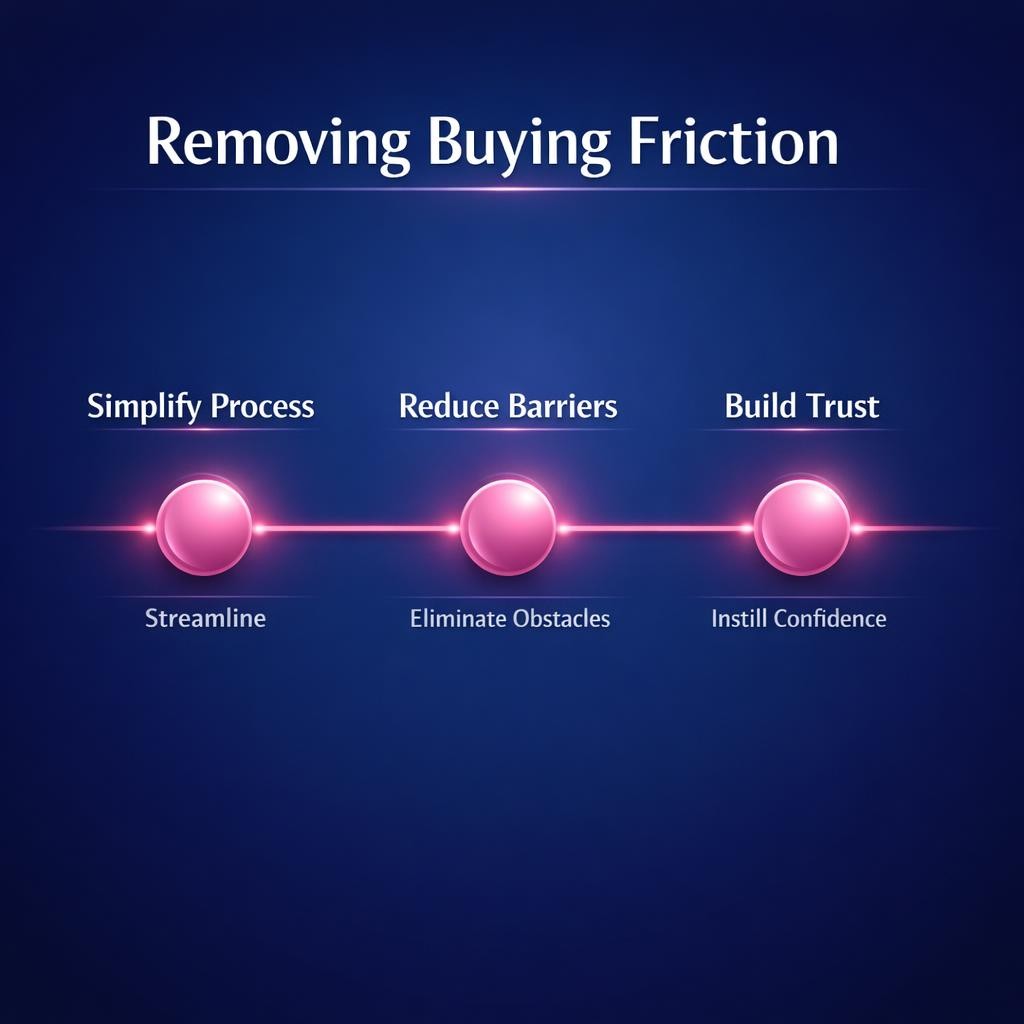 Removing Buying Friction — key stats, steps and framework infographic for B2B revenue teams | Revspire