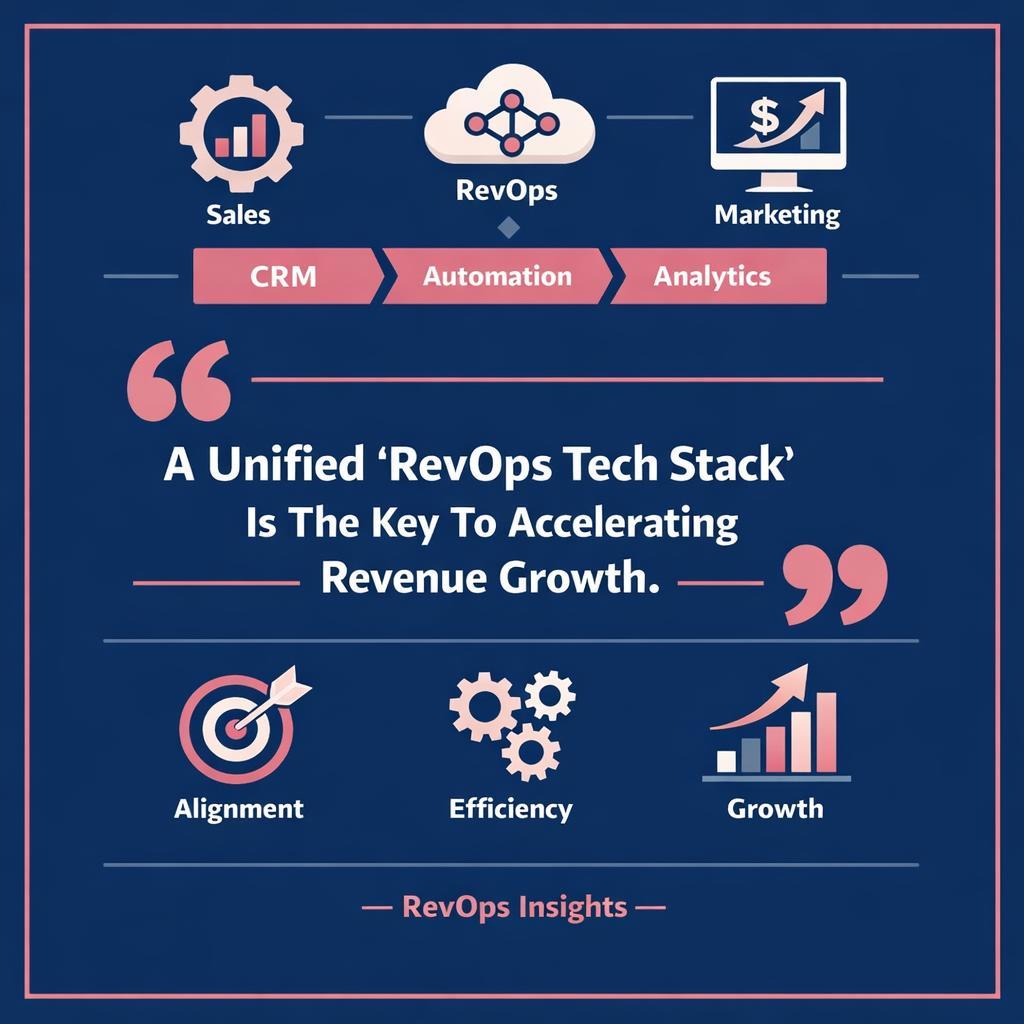 RevOps Tech Stack — key stats, steps and framework infographic for B2B revenue teams | Revspire