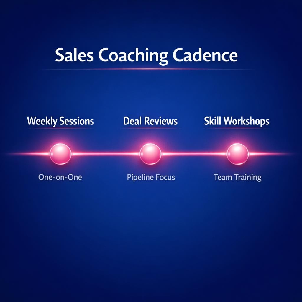 Sales Coaching Cadence — key stats, steps and framework infographic for B2B revenue teams | Revspire