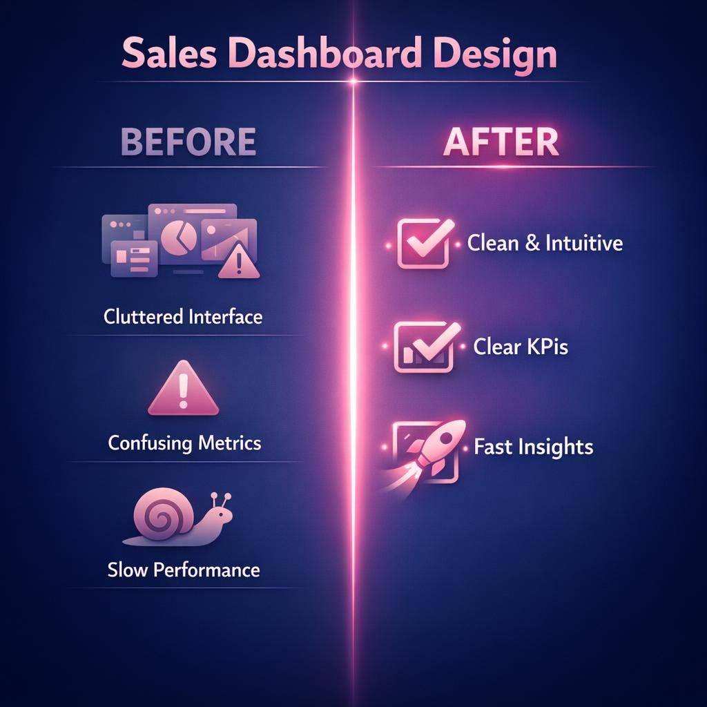 Sales Dashboard Design — key stats, steps and framework infographic for B2B revenue teams | Revspire