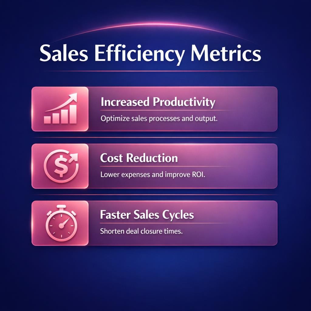 Sales Efficiency Metrics — key stats, steps and framework infographic for B2B revenue teams | Revspire