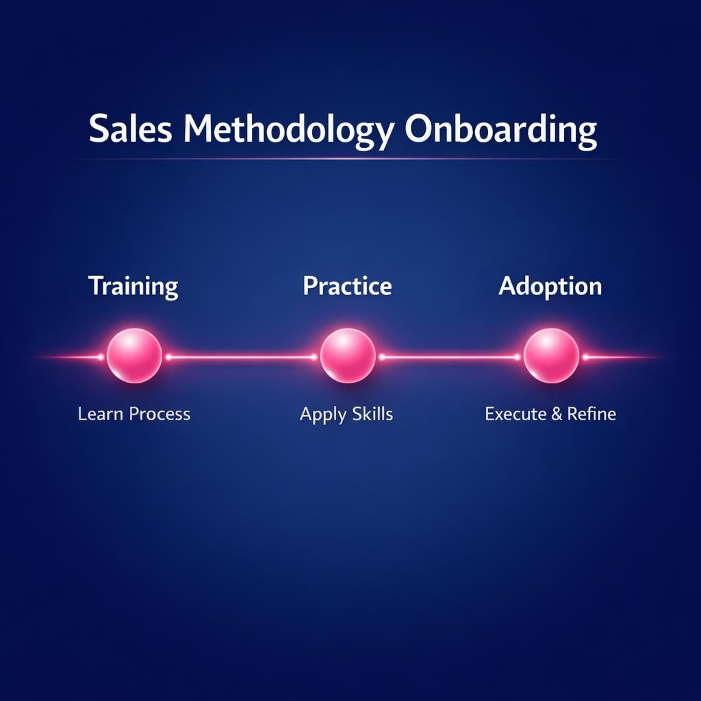 Sales Methodology Onboarding — key stats, steps and framework infographic for B2B revenue teams | Revspire