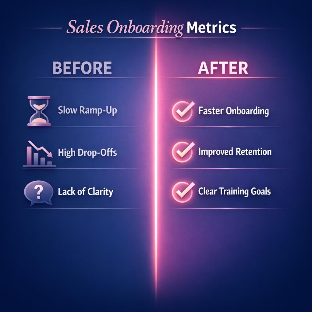 Sales Onboarding Metrics — key stats, steps and framework infographic for B2B revenue teams | Revspire
