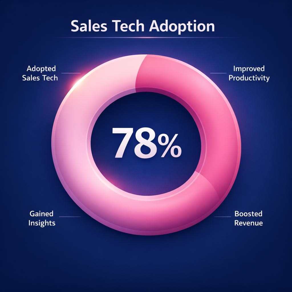 Sales Tech Adoption — key stats, steps and framework infographic for B2B revenue teams | Revspire