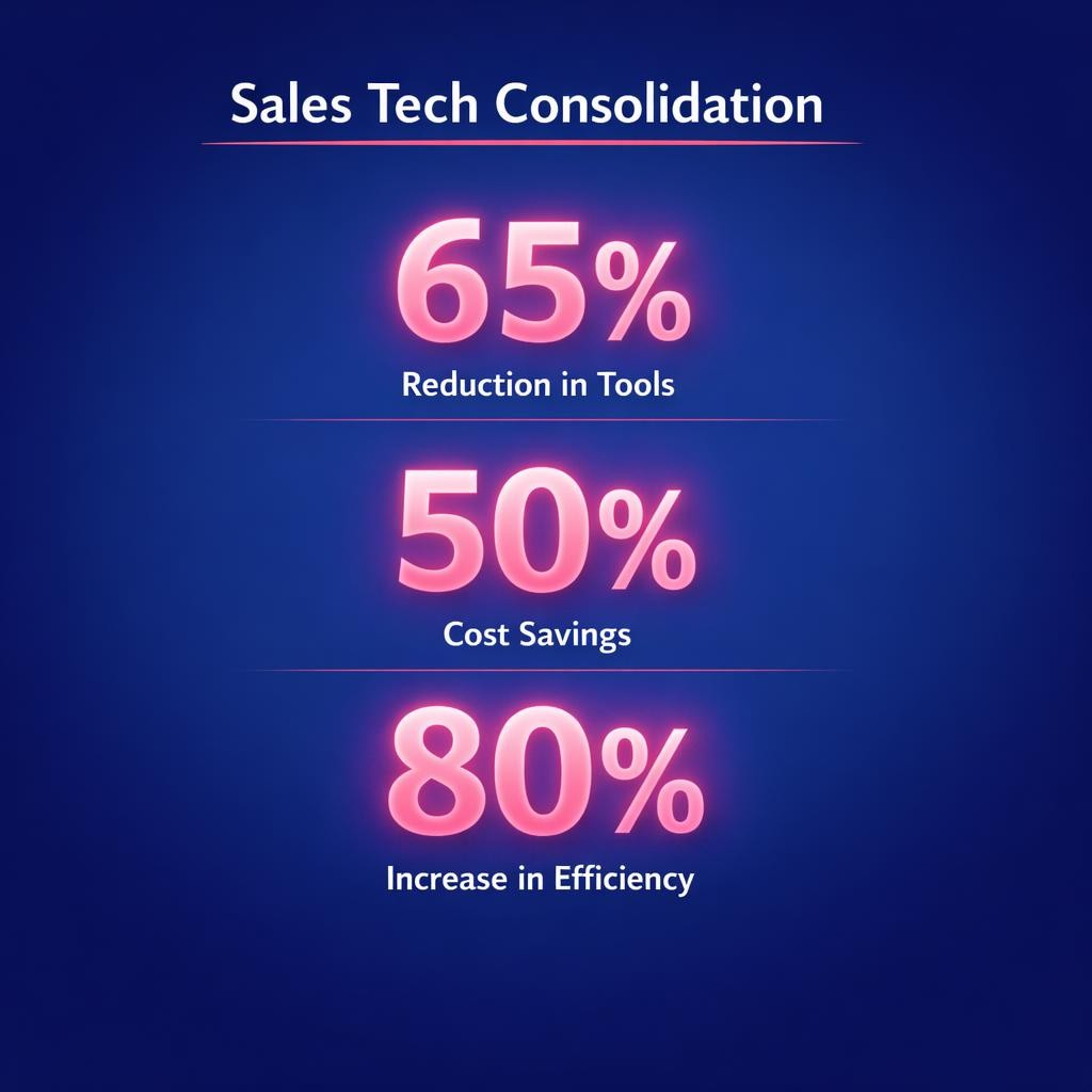 Sales Tech Consolidation — key stats, steps and framework infographic for B2B revenue teams | Revspire