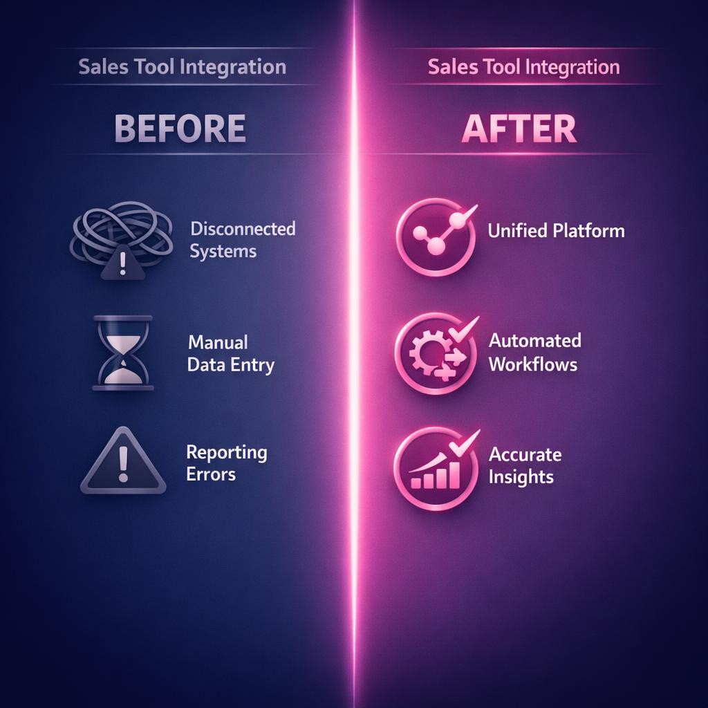 Sales Tool Integration — key stats, steps and framework infographic for B2B revenue teams | Revspire