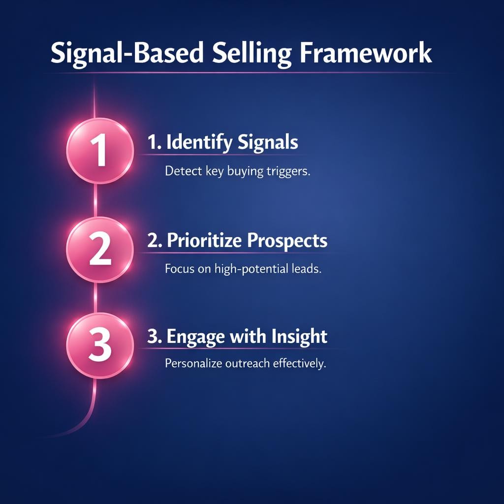 Signal-Based Selling Framework — key stats, steps and framework infographic for B2B revenue teams | Revspire