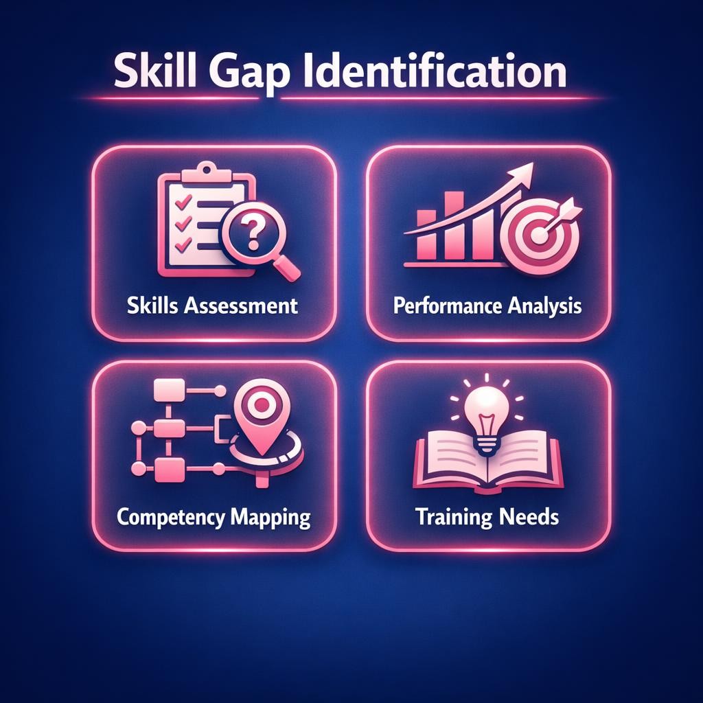 Skill Gap Identification — key stats, steps and framework infographic for B2B revenue teams | Revspire