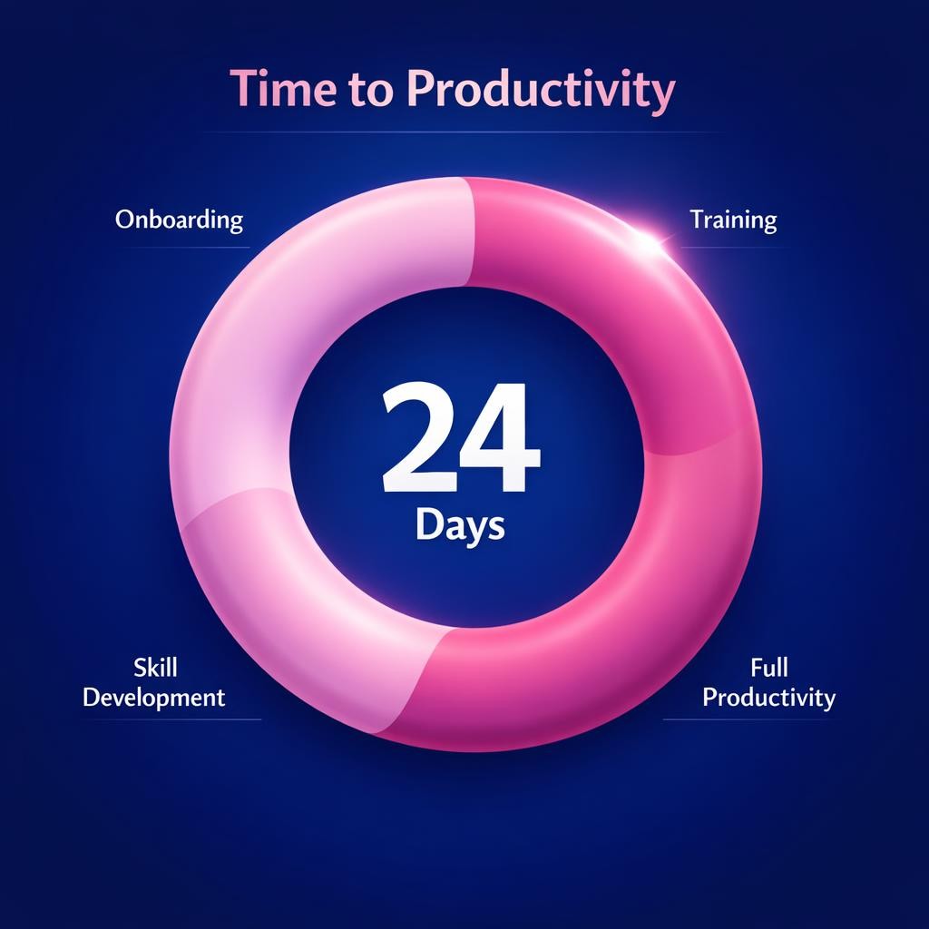 Time to Productivity — key stats, steps and framework infographic for B2B revenue teams | Revspire
