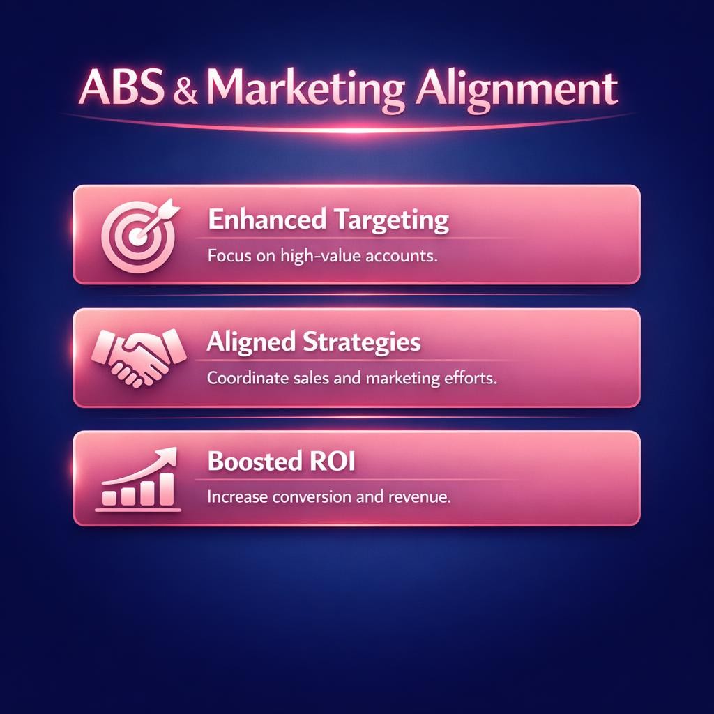 ABS and Marketing Alignment — key stats, steps and framework infographic for B2B revenue teams | Revspire