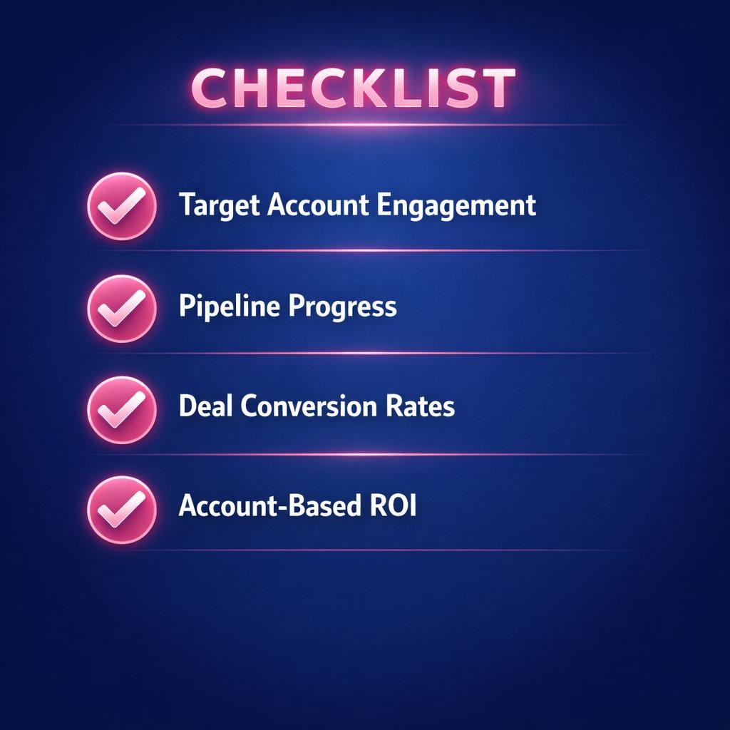 ABS Metrics and KPIs — key stats, steps and framework infographic for B2B revenue teams | Revspire