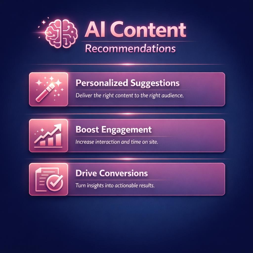 AI Content Recommendations — key stats, steps and framework infographic for B2B revenue teams | Revspire