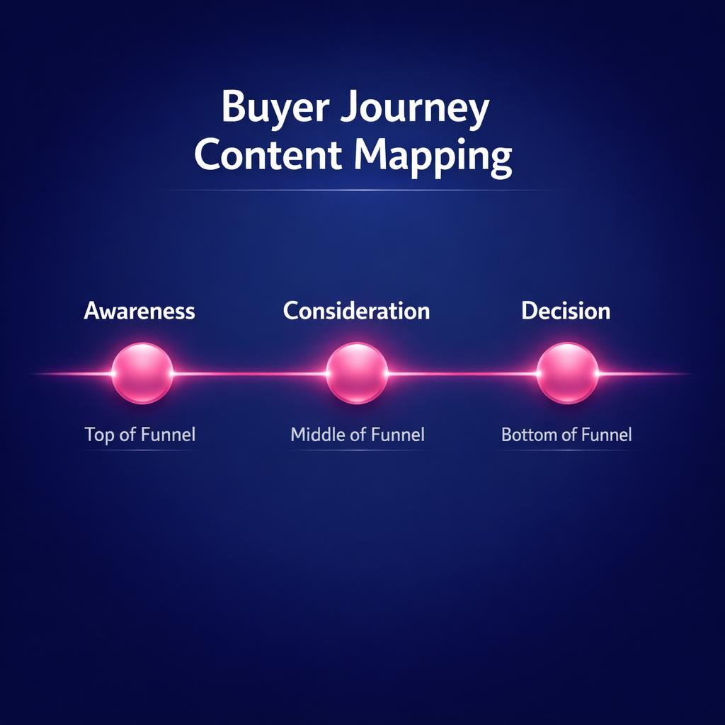 Buyer Journey Content Mapping — key stats, steps and framework infographic for B2B revenue teams | Revspire