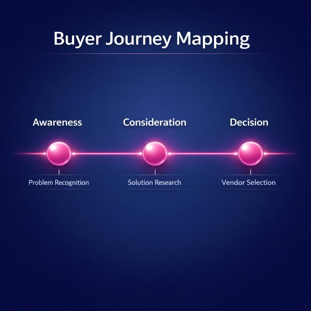 Buyer Journey Mapping — key stats, steps and framework infographic for B2B revenue teams | Revspire