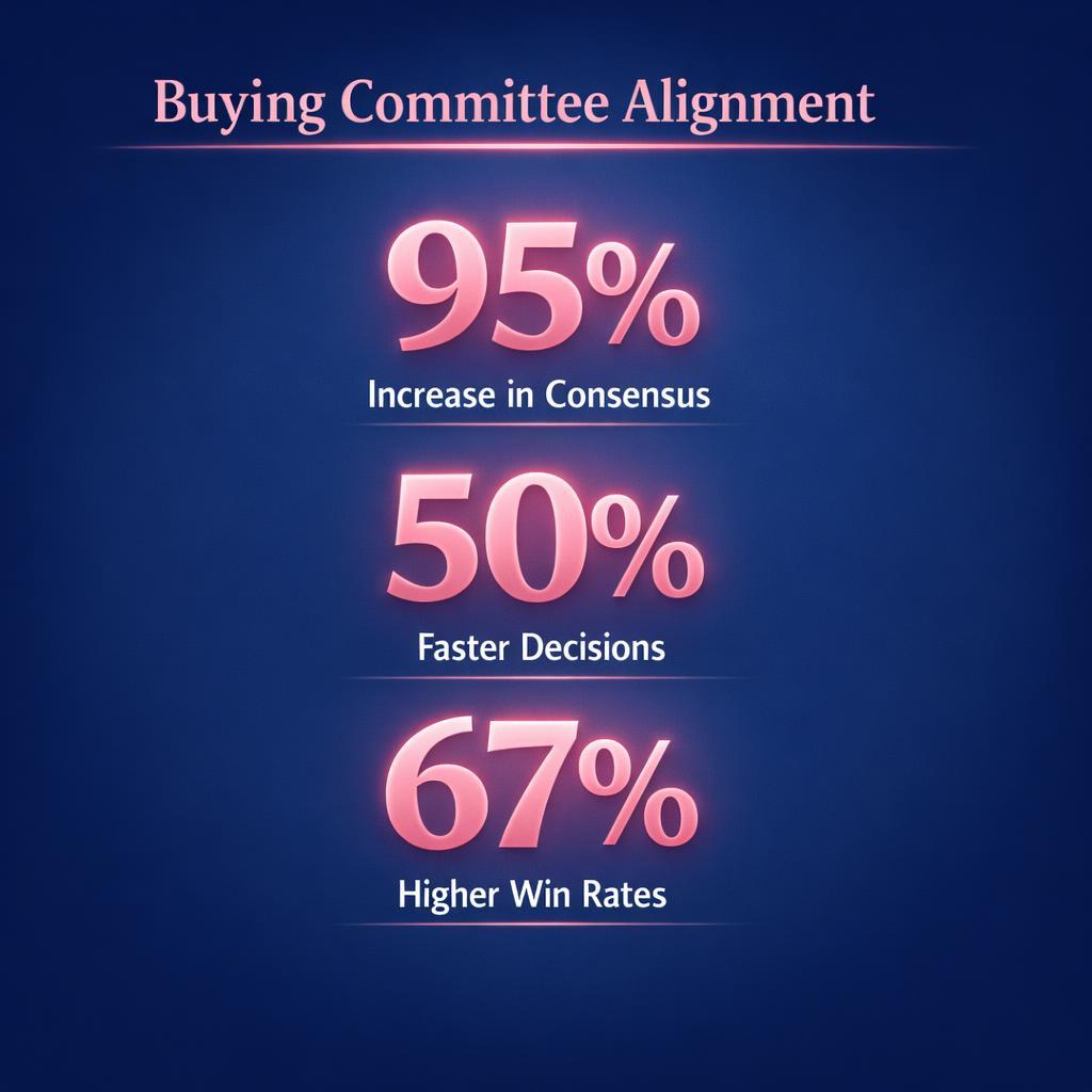 Buying Committee Alignment — key stats, steps and framework infographic for B2B revenue teams | Revspire