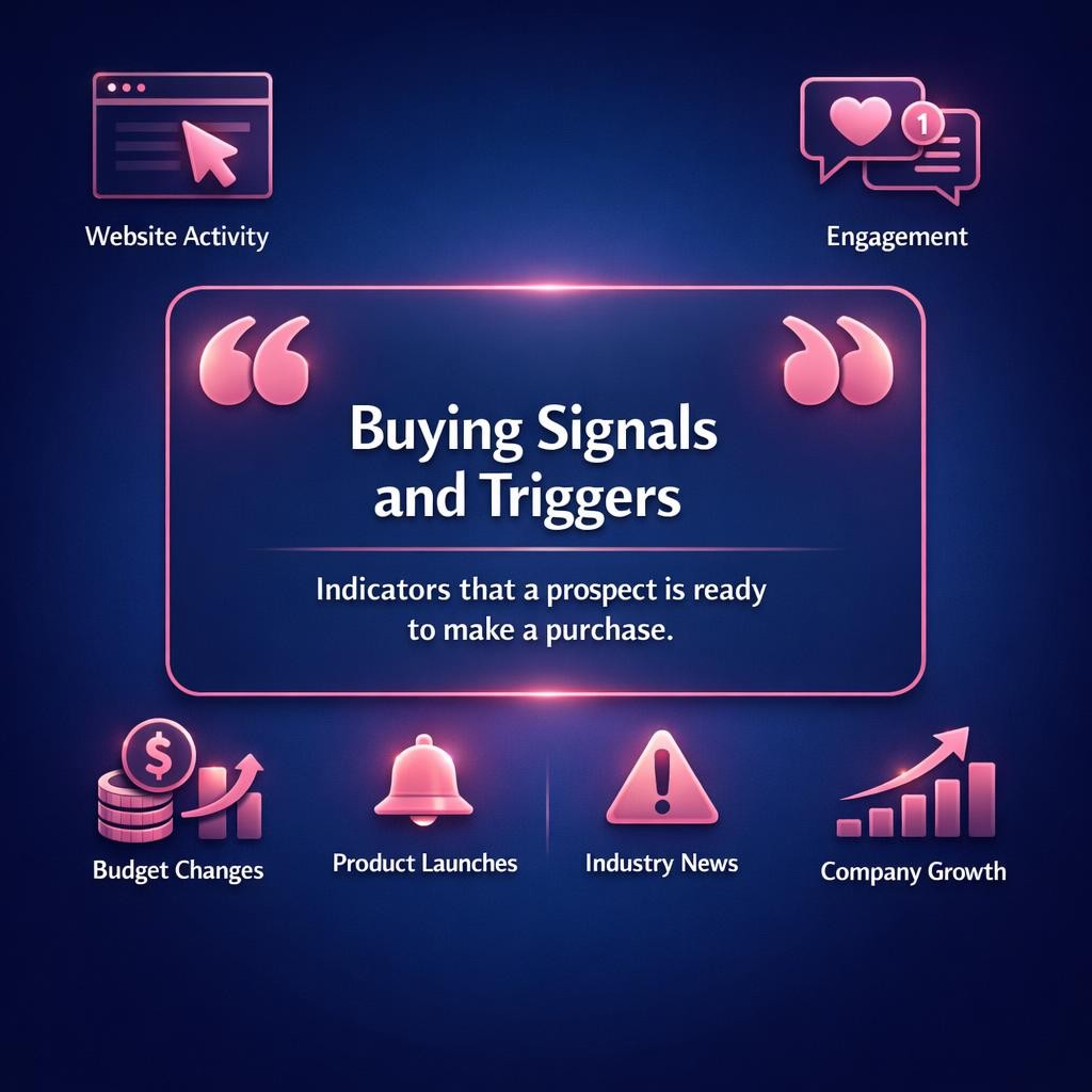 Buying Signals and Triggers — key stats, steps and framework infographic for B2B revenue teams | Revspire